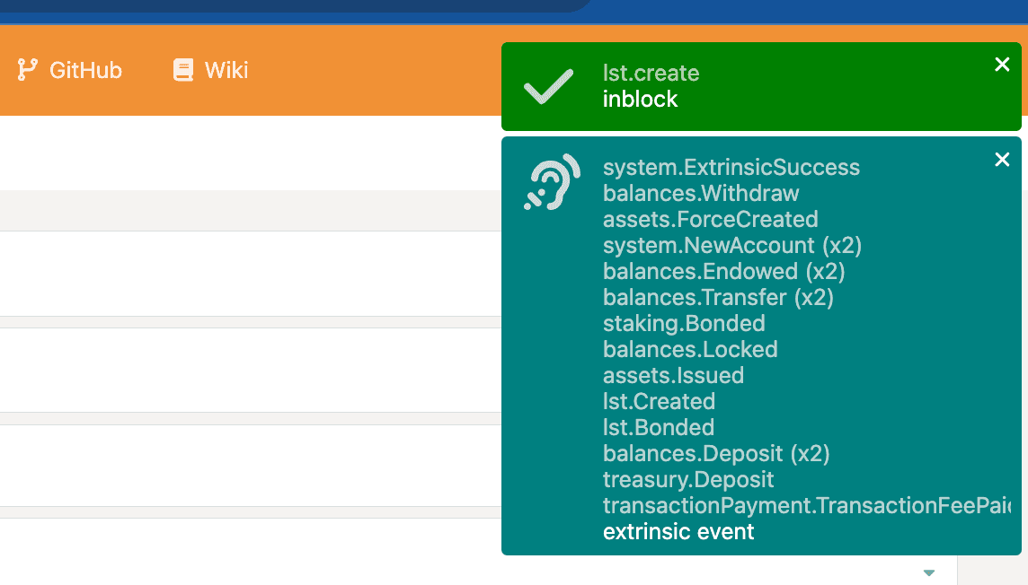 PolkadotJS Pool Created